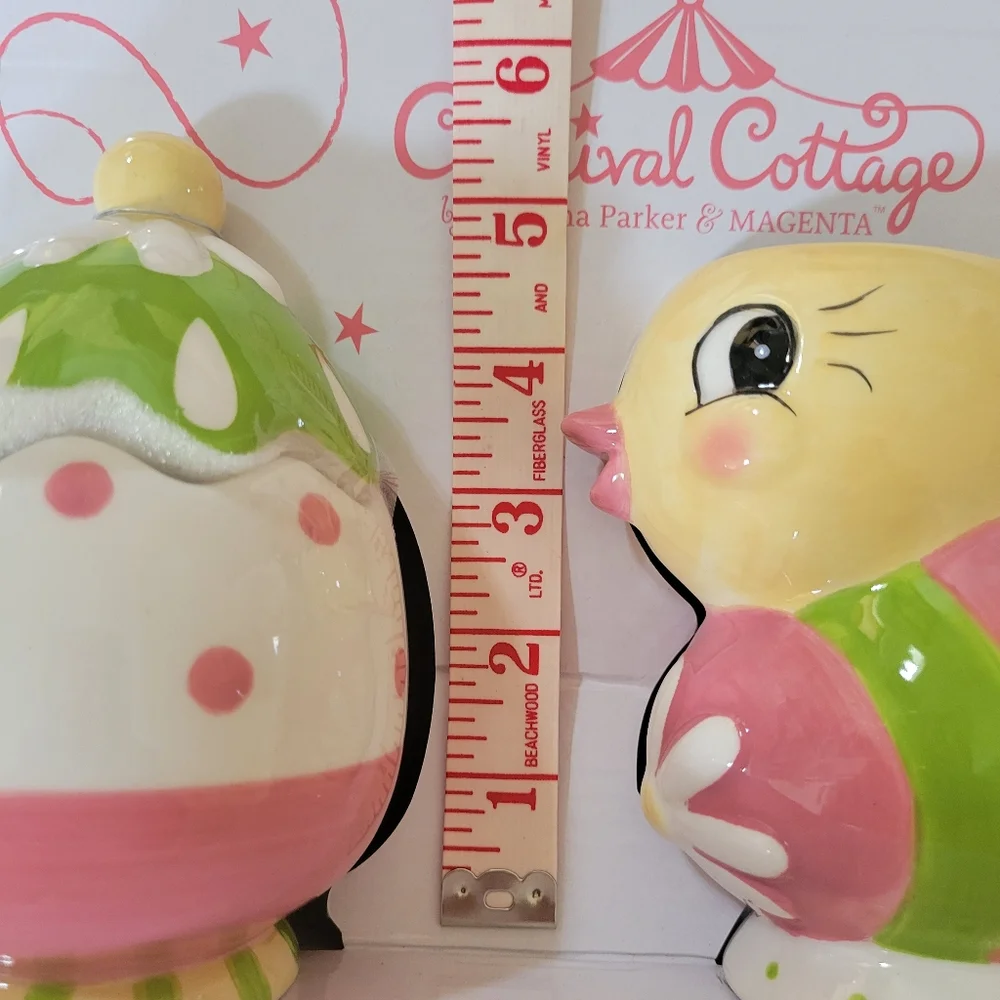 Johanna Parker Carnival Cottage Easter Chick & Egg Cream & Sugar Set~ NIB